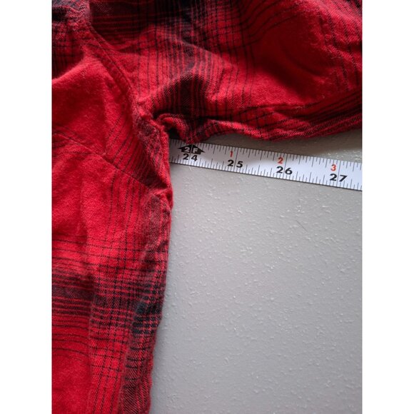 Ava & Viv Flannel Shirt XL Red Black Plaid Button Front Long Sleeve Cabincore - Picture 7 of 9
